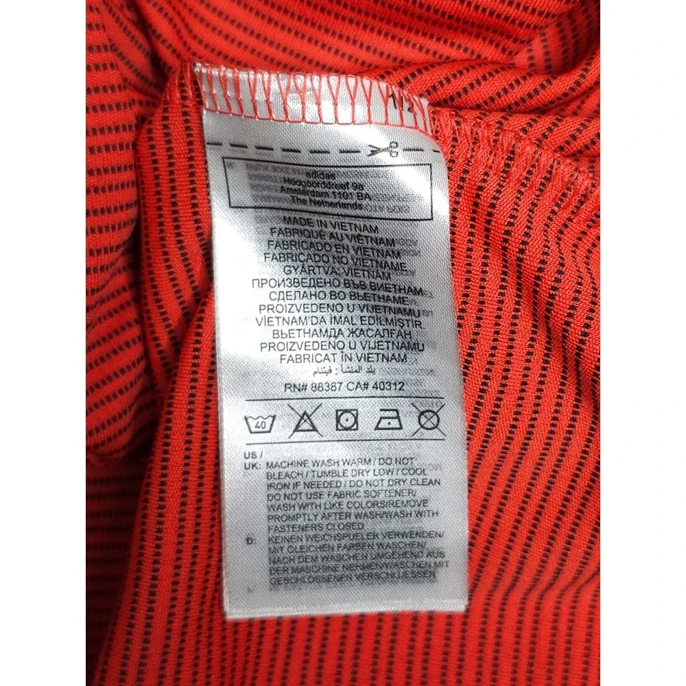 Adidas Core Colorblock Polo Shirt Mens XL Bright Red Golf Short Sleeve Sports